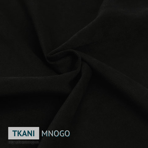 Фото внешнего вида велюра “11” (однотонный черный)