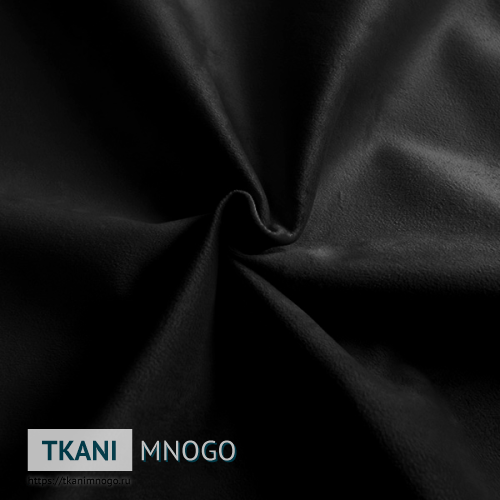 Фото внешнего вида велюра “18B” (однотонный черный)